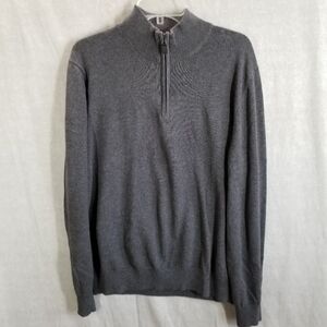 Jos A Bank Men's XL Sweater Traveler's Collection Gray Pima Cotton‎ 1/4 Zip Soft